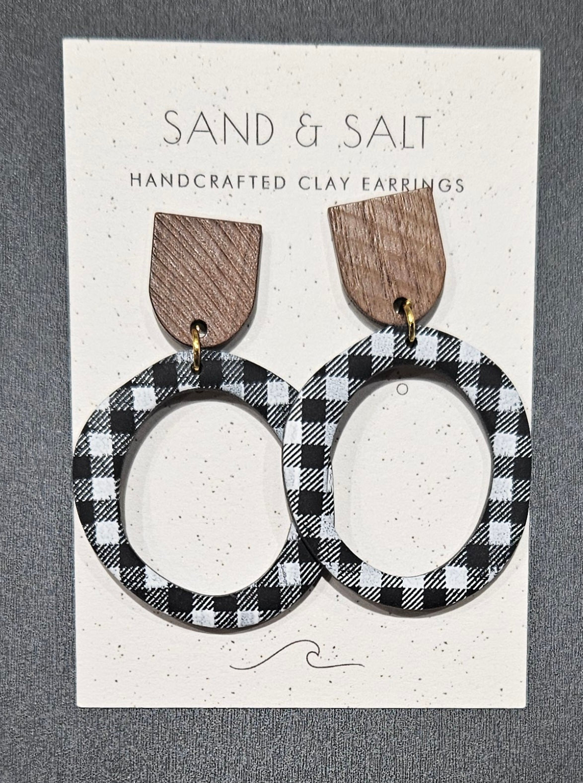 Sand and Salt Earrings - Plaid Hoops