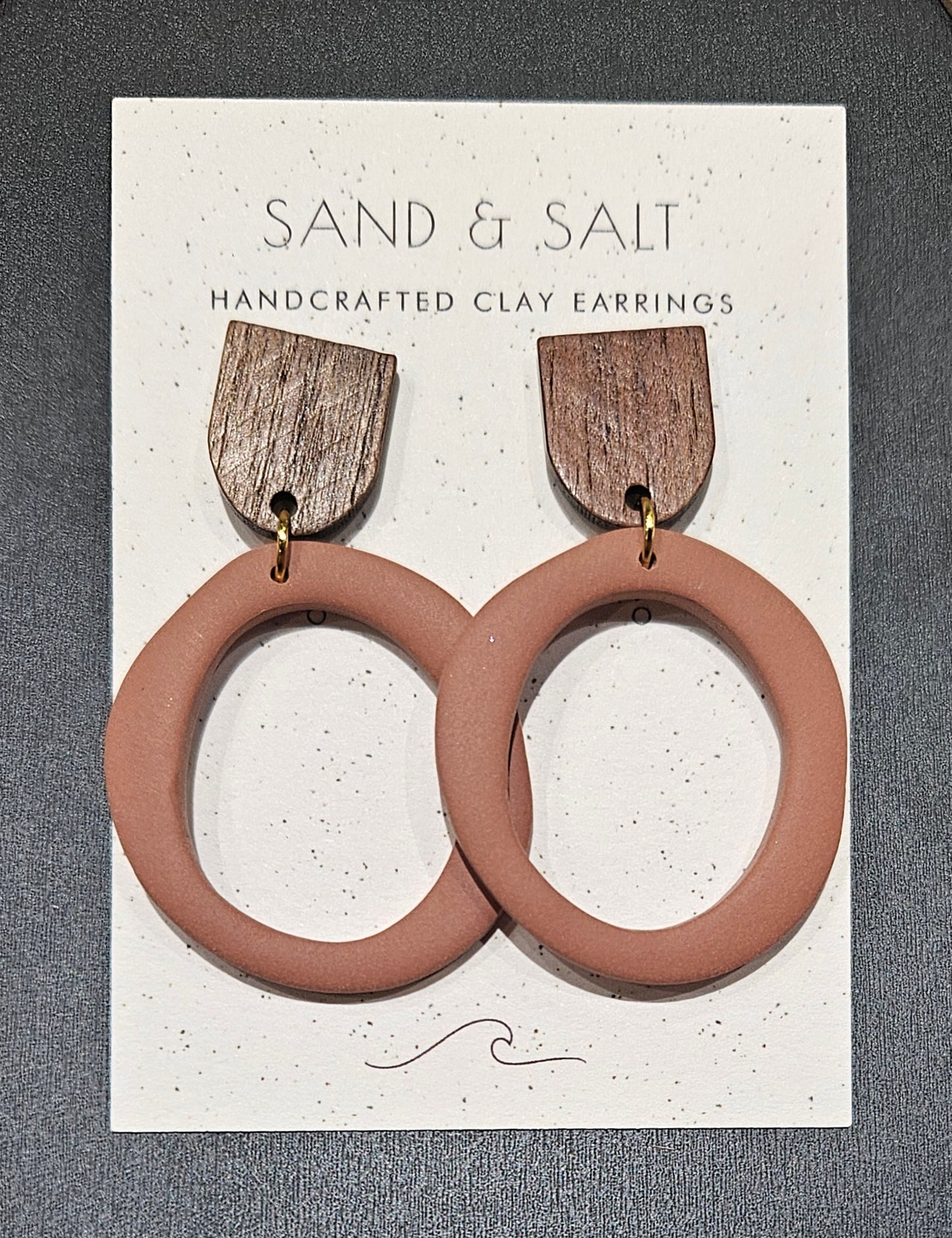 Sand and Salt Earrings - Hoop Dangles Terracotta
