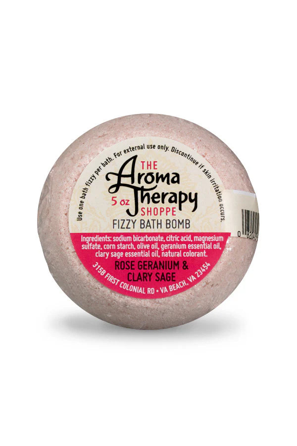 The Aroma Therapy Shoppe - Rose Geranium & Clary Sage Fizzy Bath Bomb (5oz)