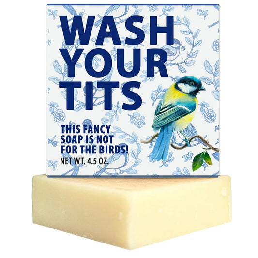 Totally Cheesy - Wash Your Tits Funny Bird Pun Soap