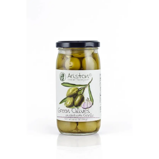 Ariston Specialties - Green Olives Stuffed Garlic - 13.40oz