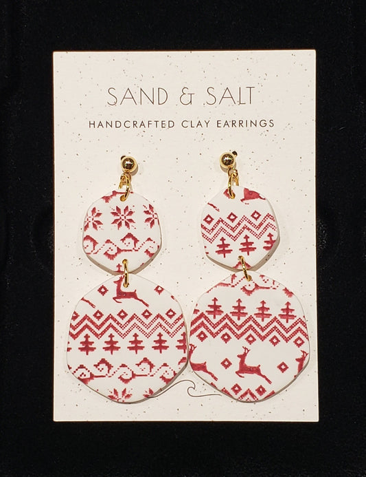 Sand and Salt Earrings - Holiday Dangle White