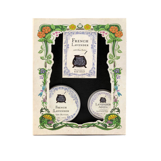 Three Sisters Apothecary Bath & Body Trio Gift Box - French Lavender