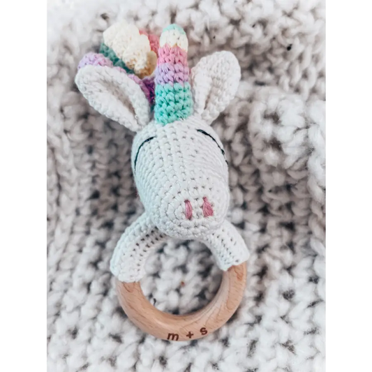 Marlowe and Sage LLC - Unicorn Hand Crochet Rattle