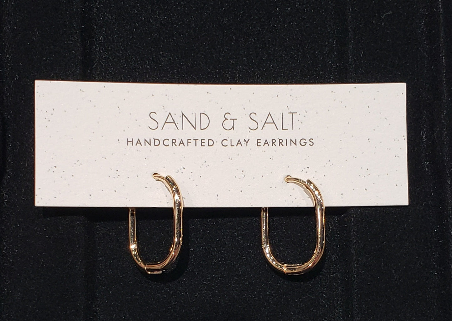 Sand and Salt Earrings - Rectangle Huggies