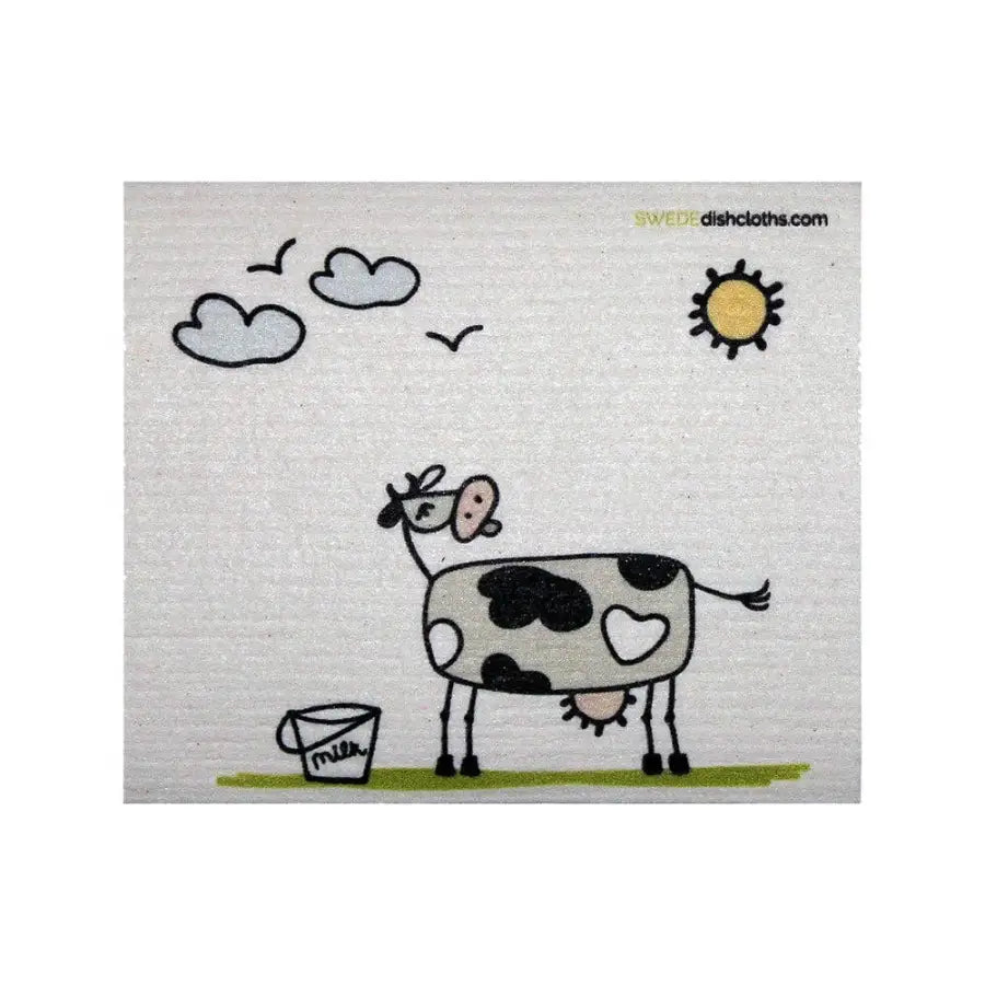 SWEDEdishcloths - Swedish Dishcloth Fun Cow in Sun