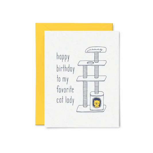 Tiny Hooray - Cat Lady Birthday Card