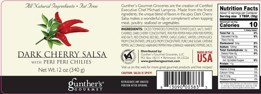 Salsa gourmet de cereza oscura Gunther's